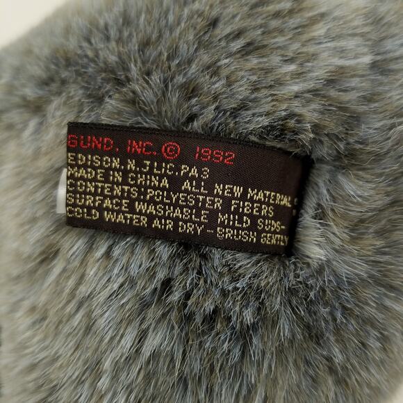 Gund Collectors Classic Gray Bear Plush Blue Thunder 1992 Plaid Ribbon Toy - Picture 7 of 9